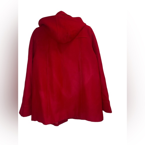 Women’s collection by Gallery wool blend red coat w/detachable hood & pockets - Picture 4 of 7